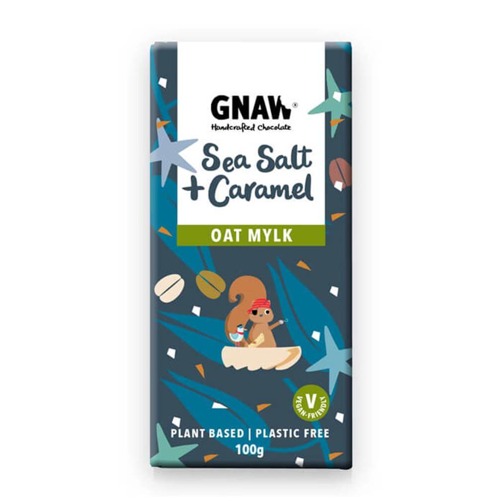 Gnaw Sea Salt & Crunchy Caramel Oat Mylk Chocolate Bar 35g